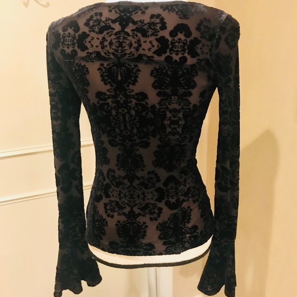 Mesh/velvet Free People blouse - Picture 2 of 3